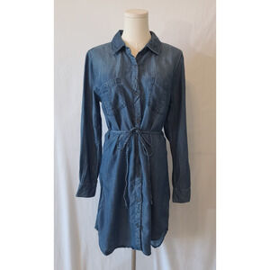 Rails Blue Belted Womens Denim Shirt Dress Medium